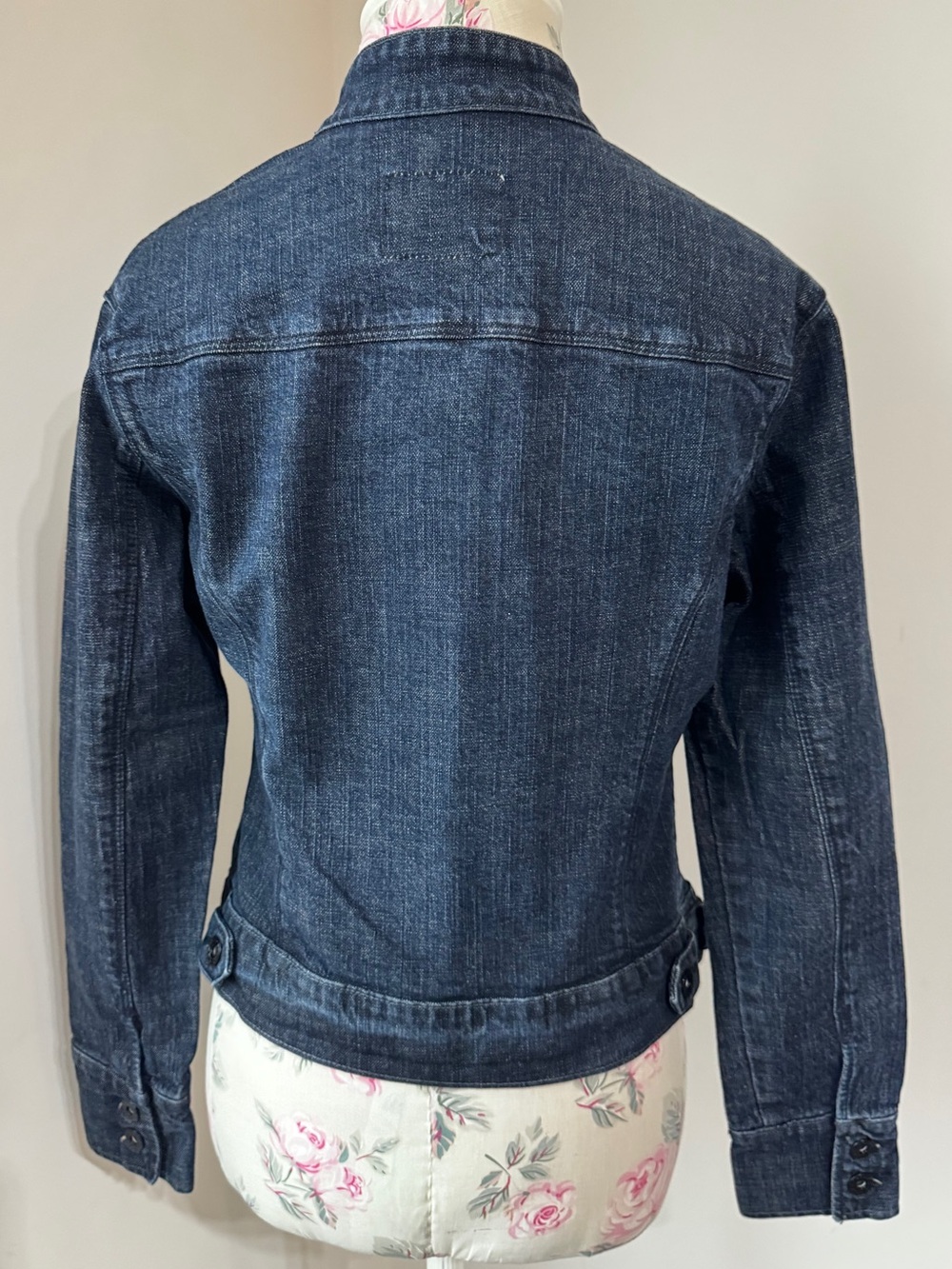 Levi’s Dark Indigo Denim Jacket - Women's Stand Collar Jean Jacket - Picture 2 of 16